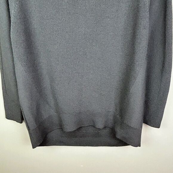 ATHLETA Hanover V Neck Sweater Knit Pullover Merino Wool Long Sleeves Gray sz L - Picture 5 of 15